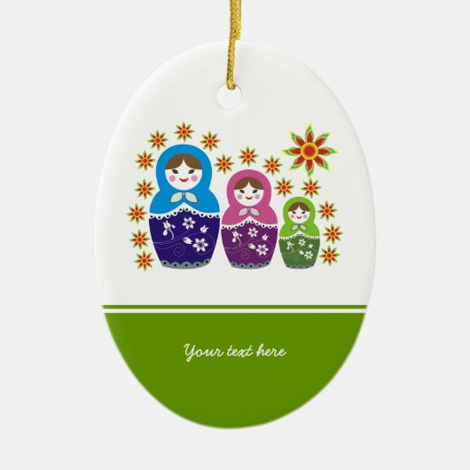 Russische Matryoshka Dolls Zollschmuck Keramik Ornament (Vorne)