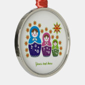 Russische Matryoshka Dolls Zollschmuck Silbernes Ornament (Rechts)