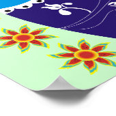 Russische Matryoshka-Puppe in Sonnenblumen Poster (Ecke)