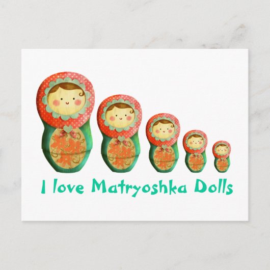 Russische Matryoshka-Puppe Postkarte (Vorderseite)