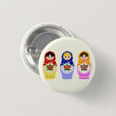 Russische matryoshka Puppen Button (Vorne & Hinten)