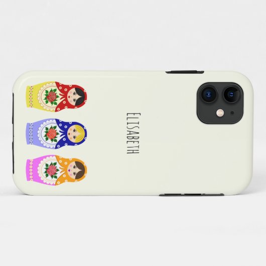 Russische matryoshka Puppen Case-Mate iPhone Hülle (Rückseite (Horizontal))