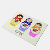 Russische matryoshka Puppen Fußmatte (Schrägansicht)