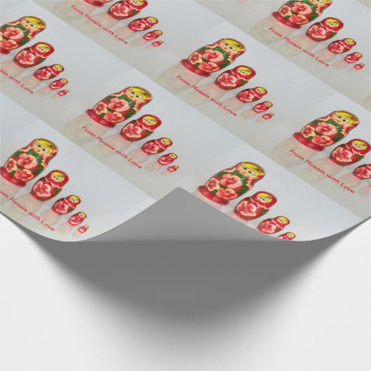 Russische Matryoshka-Puppen Geschenkpapier (Ecke)