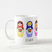 Russische matryoshka Puppen Kaffeetasse (Links)