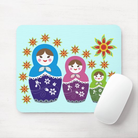 Russische Matryoshka Puppen Mousepads. Mousepad (Mit Mouse)