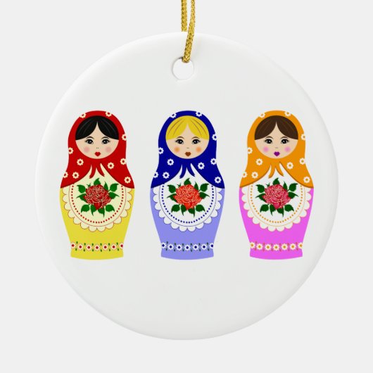 Russische matryoshka Verschachtelungspuppen Keramik Ornament (Vorne)