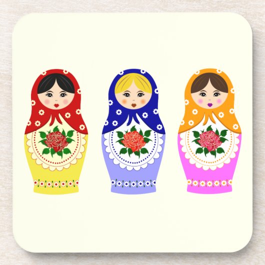 Russische matryoshka Verschachtelungspuppen Untersetzer (Vorderseite)
