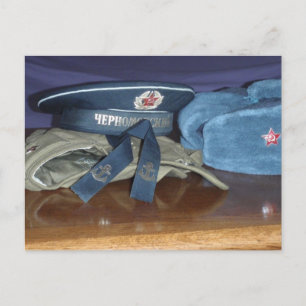 Russische Militärhüte Postkarte