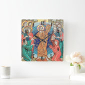 Russische Mosaikikone Quadratische Wanduhr (Zuhause)