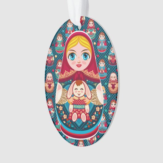 Russische Nest-Puppe Ornament (Vorderseite)