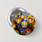 Russische Nesting Dolls Button (Vorne & Hinten)