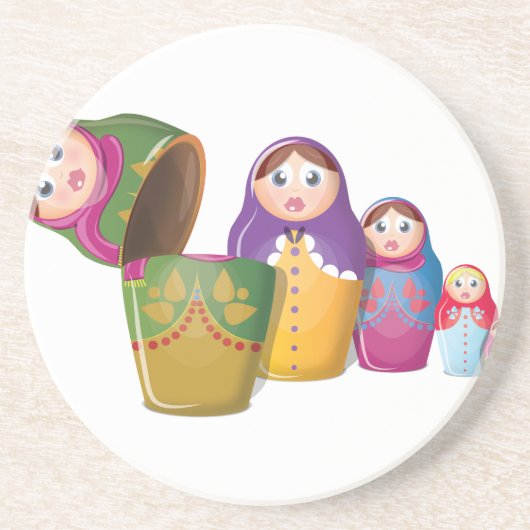 Russische Nesting Dolls Getränkeuntersetzer (Vorne)