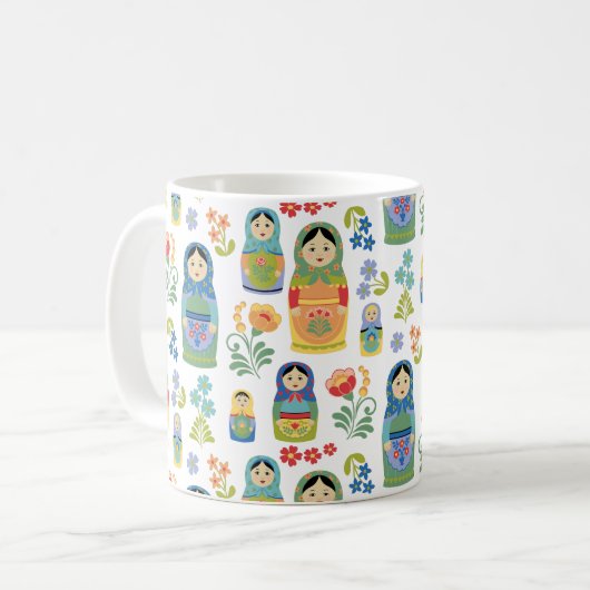 Russische Nesting Dolls Kaffeetasse (Vorderseite Links)