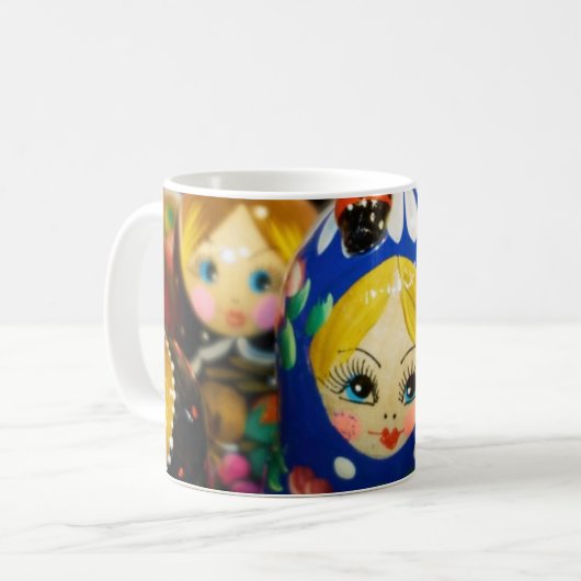 Russische Nesting Dolls Kaffeetasse (Vorderseite Links)