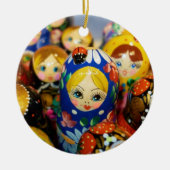 Russische Nesting Dolls Keramik Ornament (Vorne)
