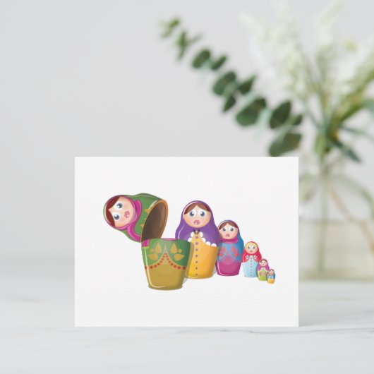 Russische Nesting Dolls Postkarte (Stehend Vorderseite)