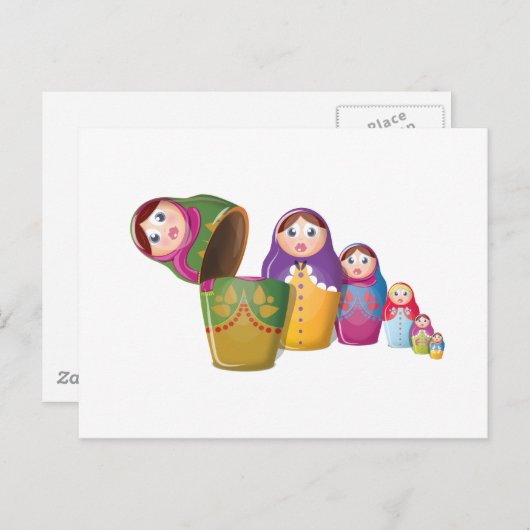 Russische Nesting Dolls Postkarte (Vorne/Hinten)