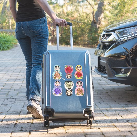 Russische Nesting Matryoshka-Puppen Illustriert Aufkleber (Koffer Insitu)