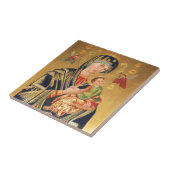 Russische orthodoxe Ikone - Jungfrau Mary und Baby Fliese (Seite)