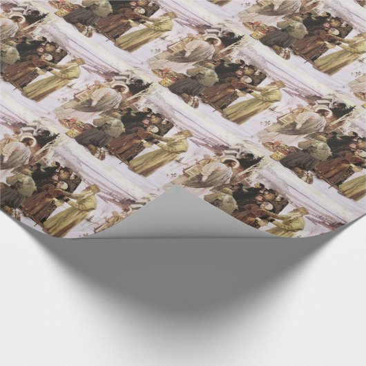 Russische Priester und Bauern beten Jesus Geschenkpapier (Ecke)