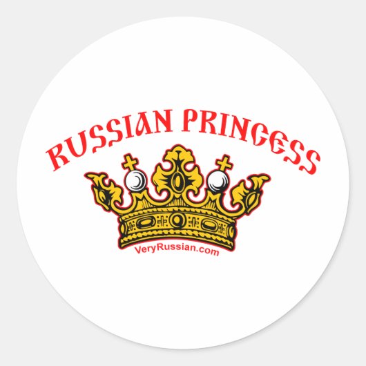 Russische Prinzessin Runder Aufkleber (Vorderseite)