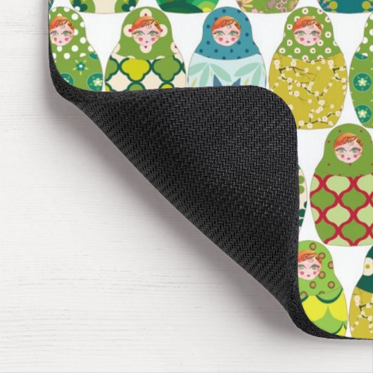 russische Puppe grün Mousepad (Ecke)