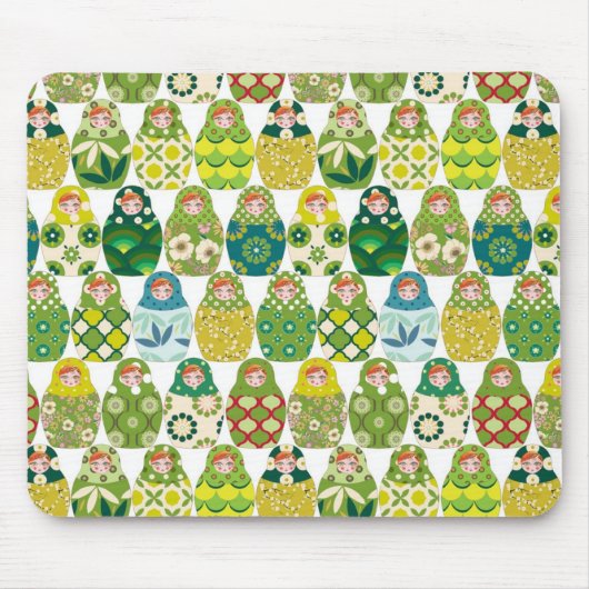 russische Puppe grün Mousepad (Vorne)