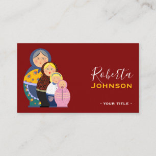 Russische Puppe Matrjoschka Modedesigner Stylist Visitenkarte