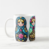 Russische Puppe Tasse - 4 Nistpuppen (Links)
