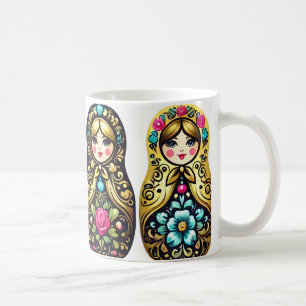 Russische Puppe Tasse - 4 Nistpuppen