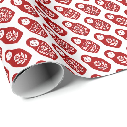 Russische Puppen Geschenkpapier (Rolleneckpunkt)