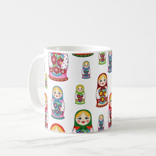Russische Puppen Kaffeetasse (Vorderseite Links)