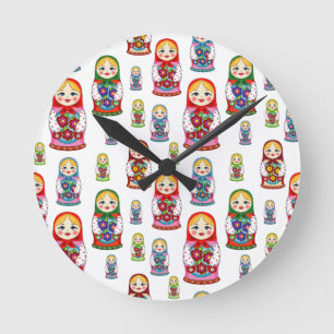 Russische Puppen Runde Wanduhr