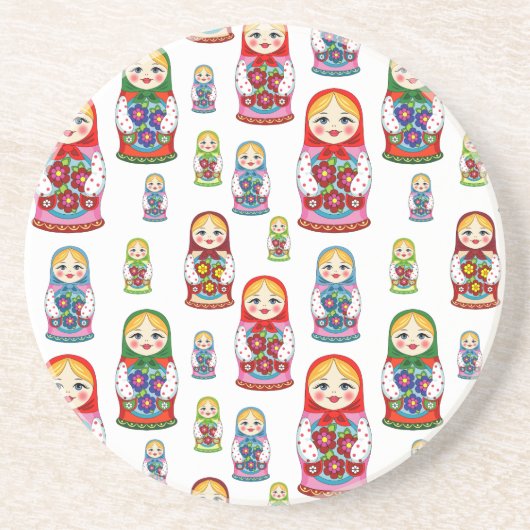Russische Puppen Sandstein Untersetzer (Vorne)
