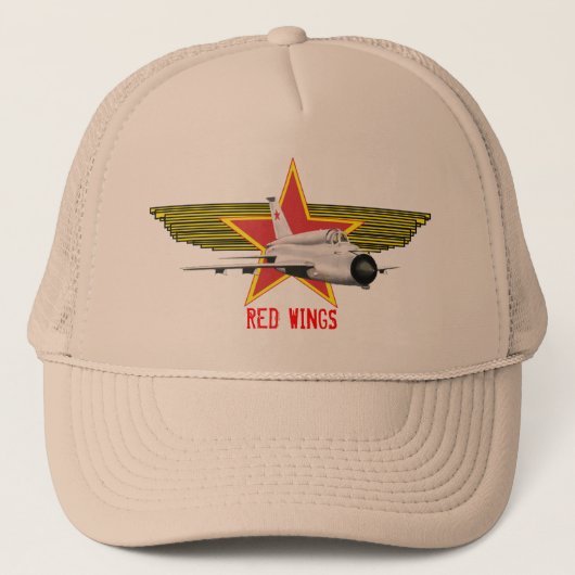 Russische Red Wings Mig 21 Hat Truckerkappe (Vorderseite)