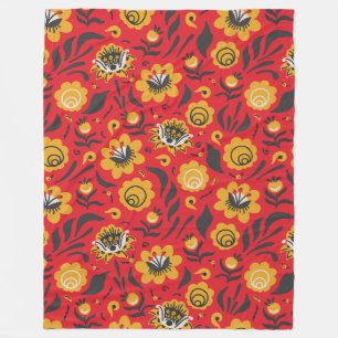 Russische Rose - romantisches Muster Fleecedecke