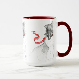 Russische rote Borzoi-Tasse Tasse
