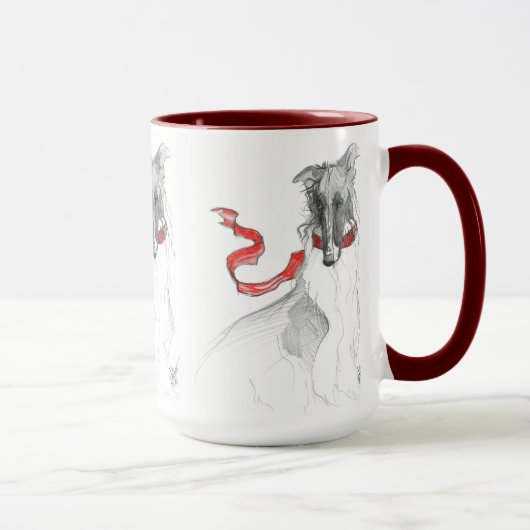 Russische rote Borzoi-Tasse Tasse (Rechts)
