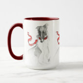 Russische rote Borzoi-Tasse Tasse (Links)