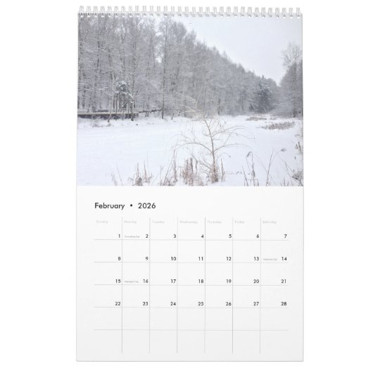 Russische Saison Single Seite Kleiner Kalender, we Kalender (Feb 2026)