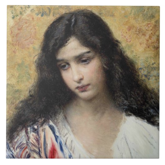 Russische Schönheit (von Konstantin Makovsky) Fliese (Vorderseite)