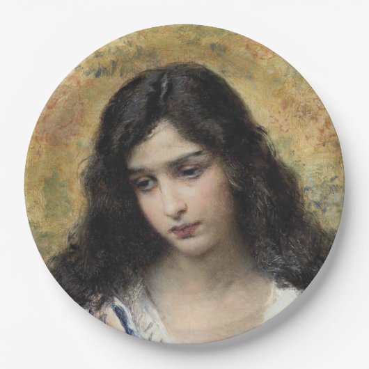 Russische Schönheit (von Konstantin Makovsky) Pappteller (Vorderseite)