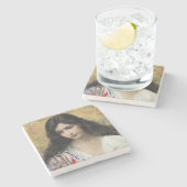 Russische Schönheit (von Konstantin Makovsky) Steinuntersetzer (Seitenansicht)