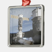 Russische Sojus- und Progress-Raumfahrzeuge Silbernes Ornament (Links)