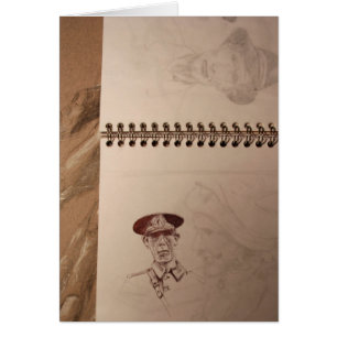 Russische Soldaten-Sketchbook-Karte
