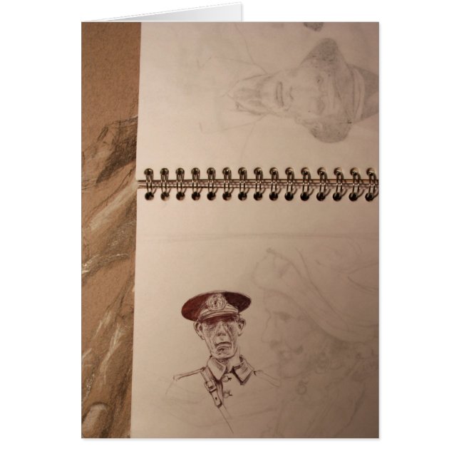 Russische Soldaten-Sketchbook-Karte (Vorne)