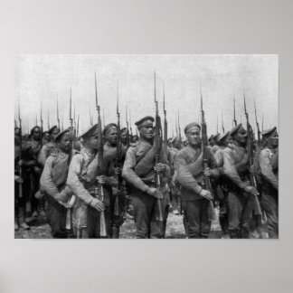 Russische Soldaten von WWI Poster