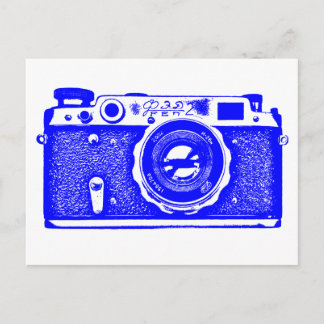 Russische Sowjetkamera - Blau Postkarte