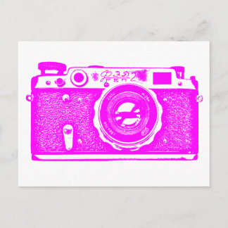 Russische Sowjetkamera - Magenta Postkarte